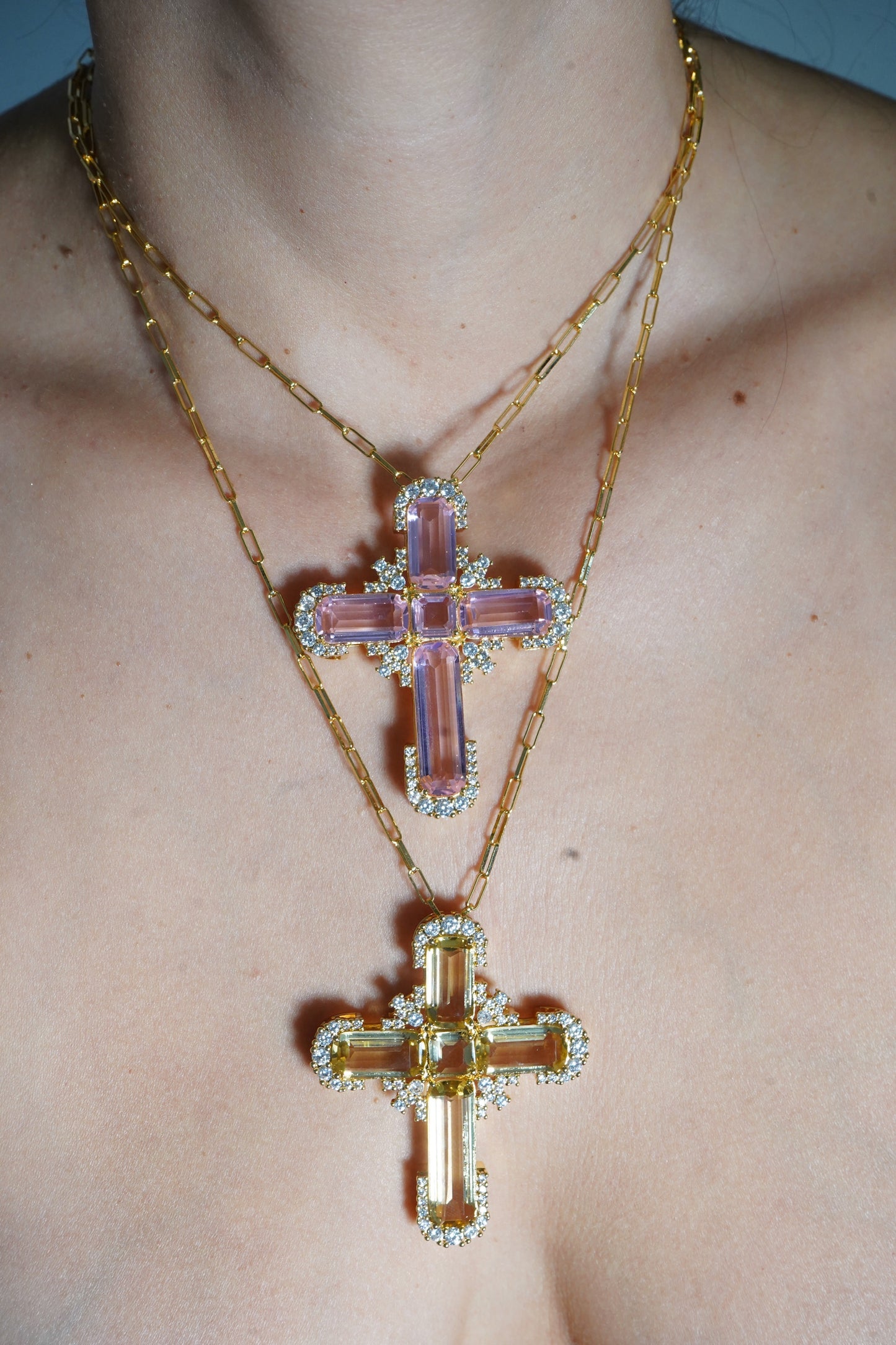 WRLD CROSS GOLD - Pink