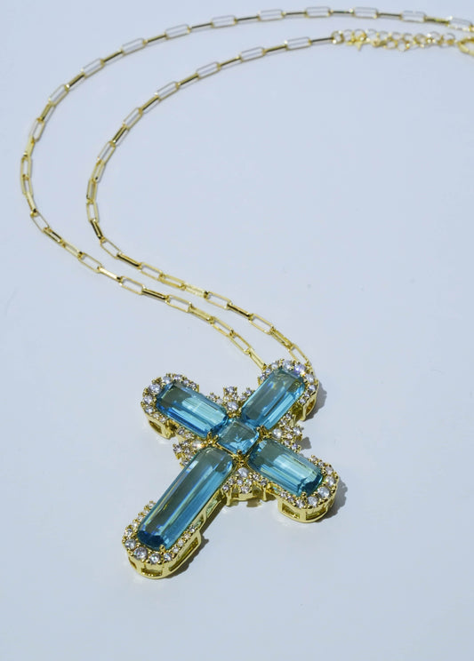 WRLD CROSS GOLD - Blue