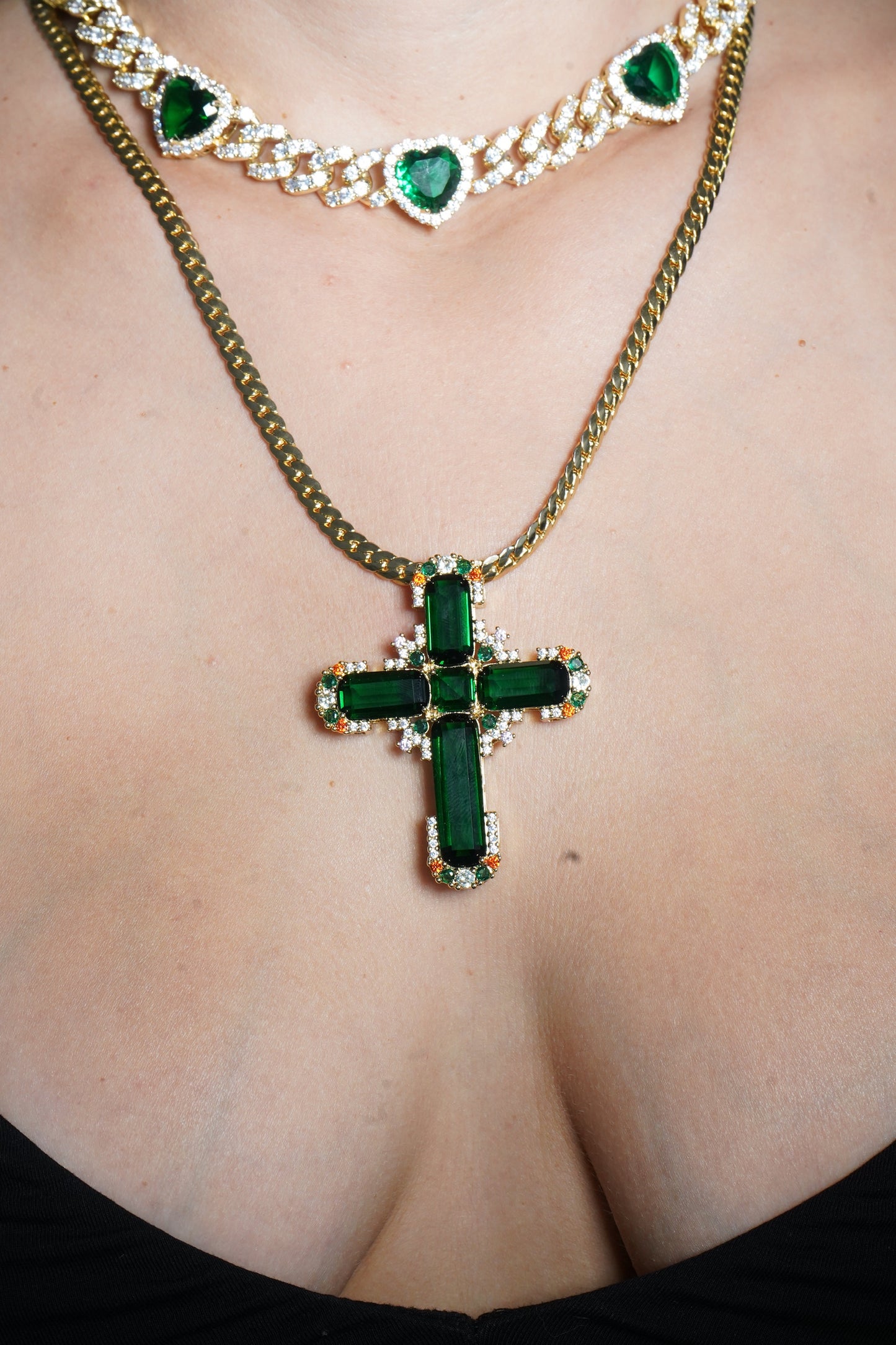 WRLD CROSS SILVER - Green