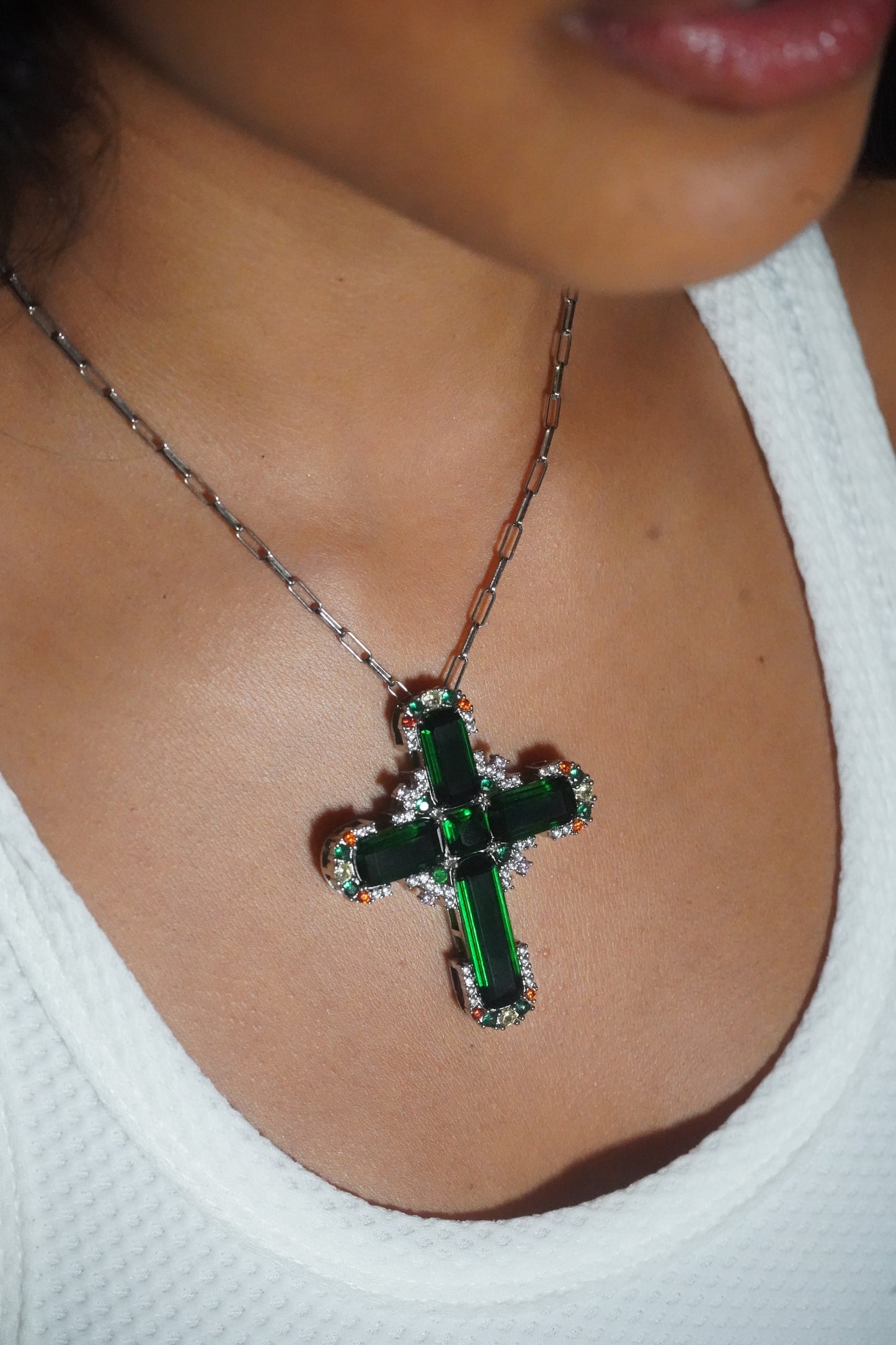 WRLD CROSS SILVER - Green