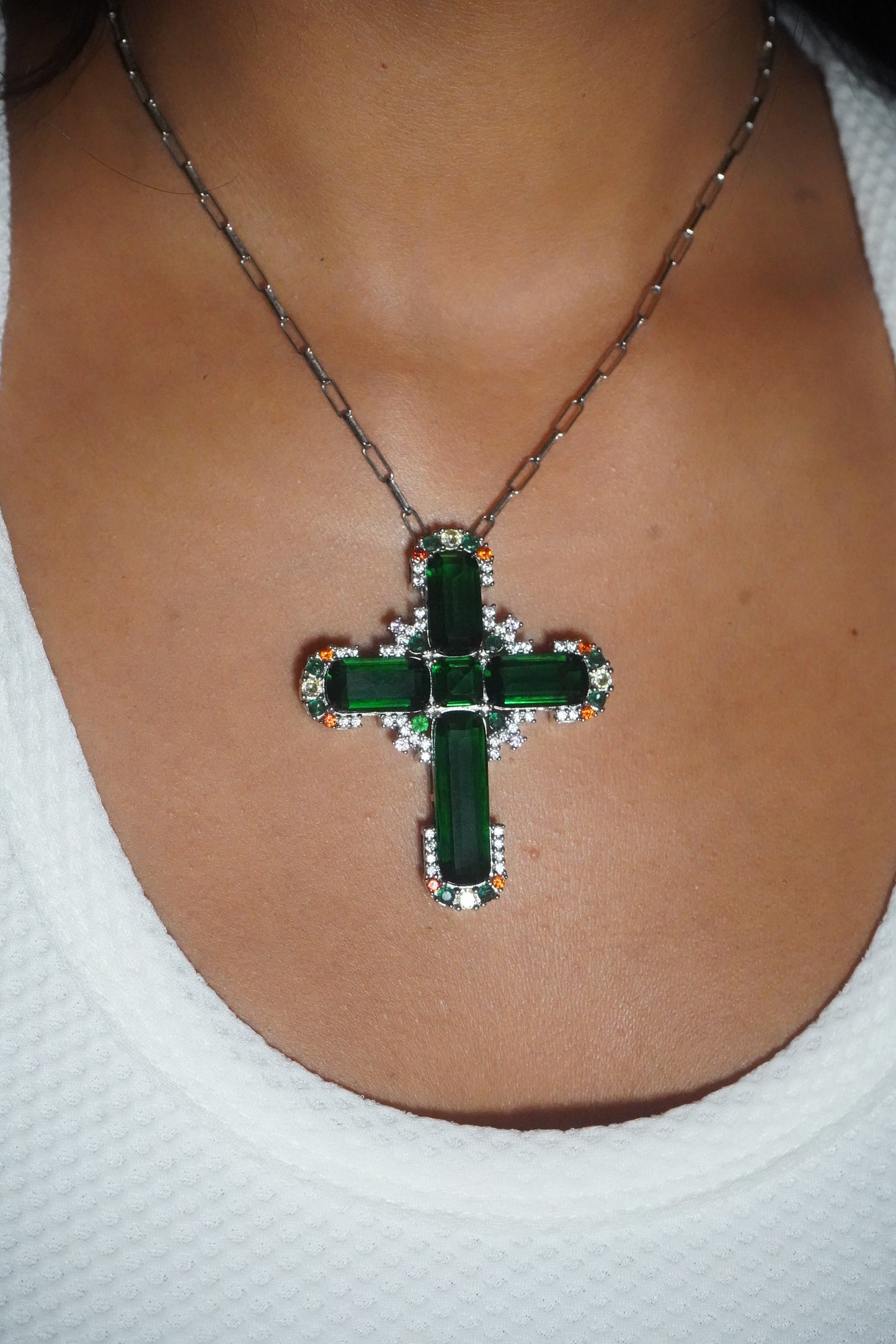 WRLD CROSS SILVER - Green